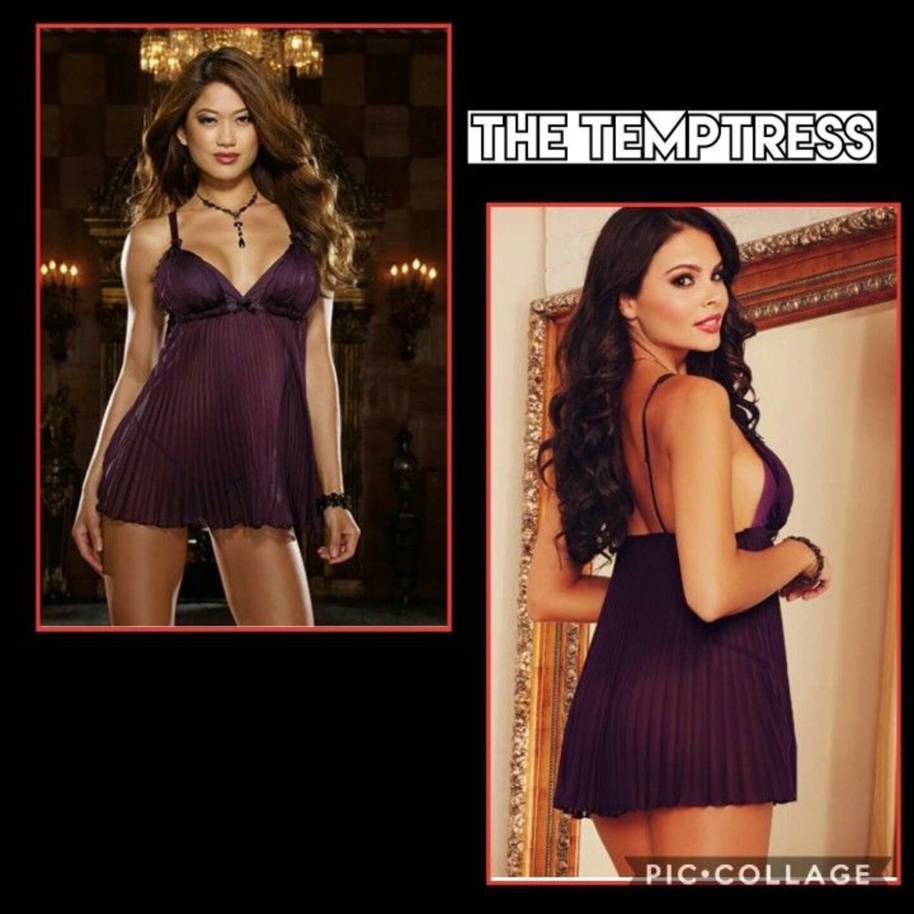 Purple pleated babydoll NWT Retail